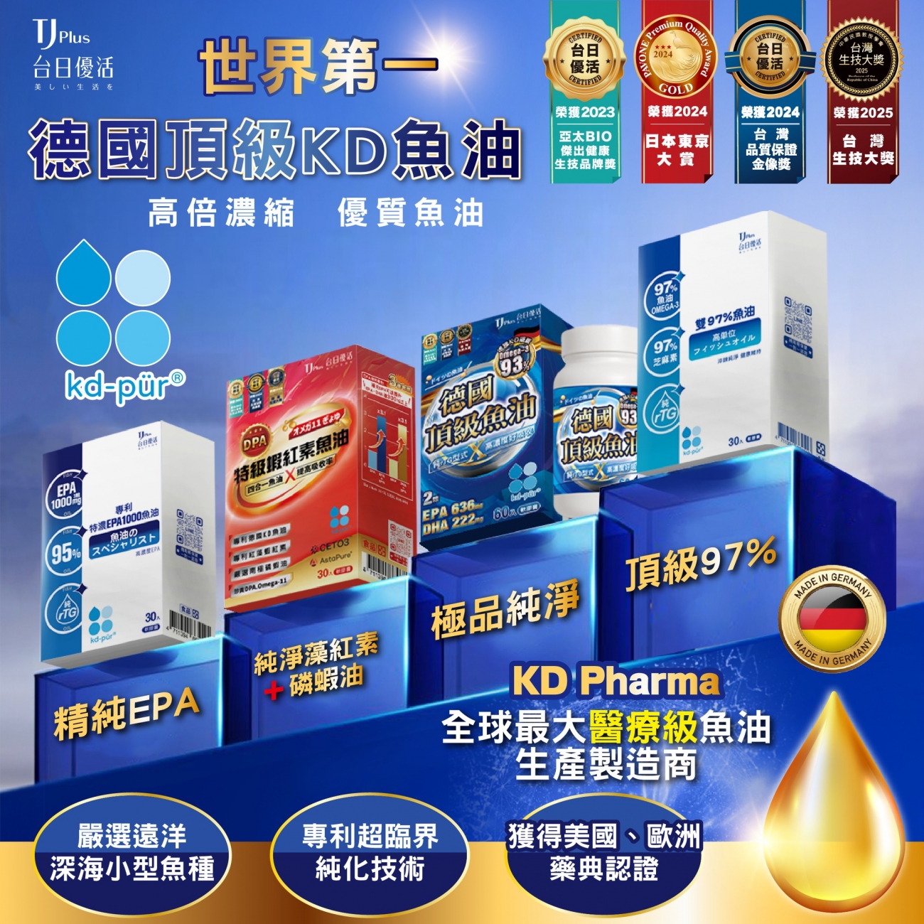 《台灣民眾電子報》專題報導｜台日優活德國頂級KD魚油榮獲國際大獎肯定
